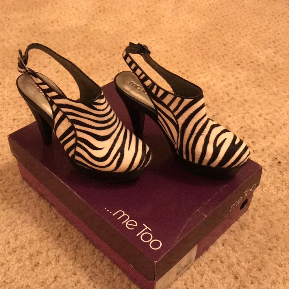 Me too Zebra print hair heels